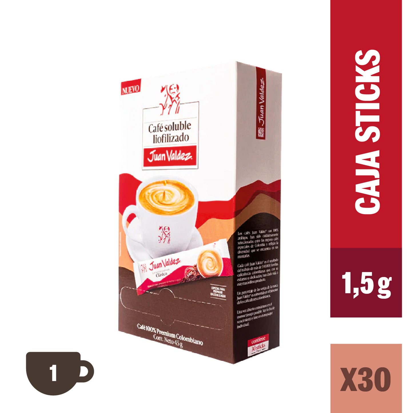 Caja Café Sticks Liofilizado 30x1.5g (42un)