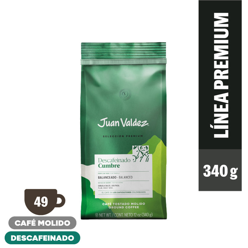 Caja Café En Grano Molido Cumbre Descafeinado 340g (12un)